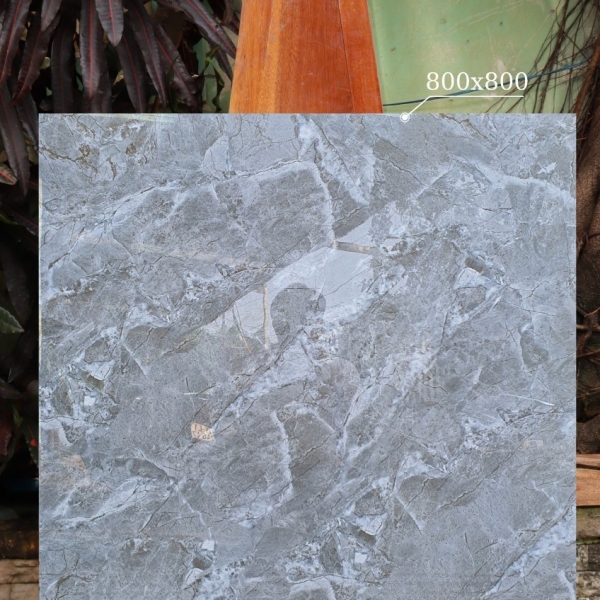 GẠCH LÁT NỀN 80X80 (4)3 XÁM VÂN ĐÁ BÓNG KÍNH CAO CẤP