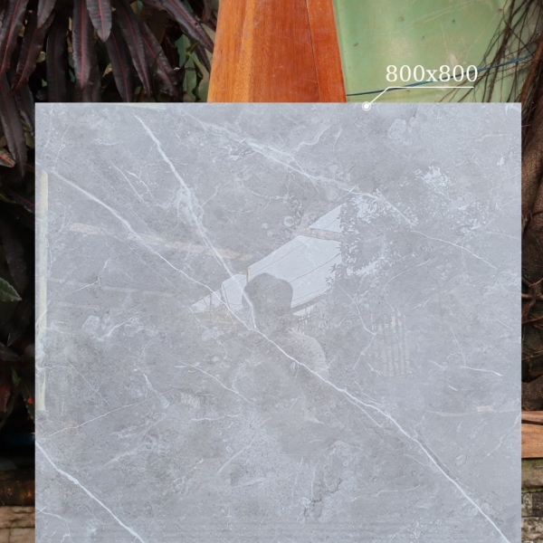 GẠCH LÁT NỀN 80X80 (4)6 XÁM VÂN BÓNG KÍNH CAO CẤP
