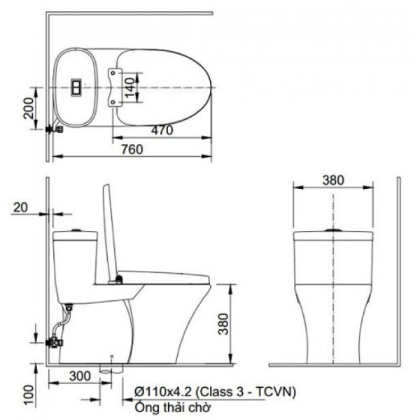 Bồn Cầu INAX AC-959A/CW-S32VN Nắp Rửa Cơ