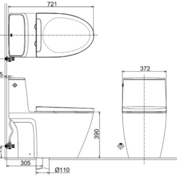 Bồn Cầu INAX ACT-902VN (ACT902VN) 1 Khối Dòng S200 Xả Tự Động