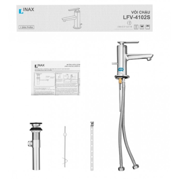 Vòi Chậu Rửa Inax LFV-4102S Nóng Lạnh Lavabo