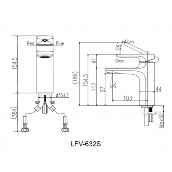 Vòi Chậu Lavabo Inax LFV-632S Nóng Lạnh