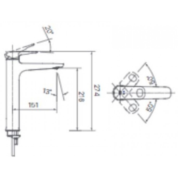 Vòi Lavabo Inax LFV-652SH Đặt Bàn Nóng Lạnh