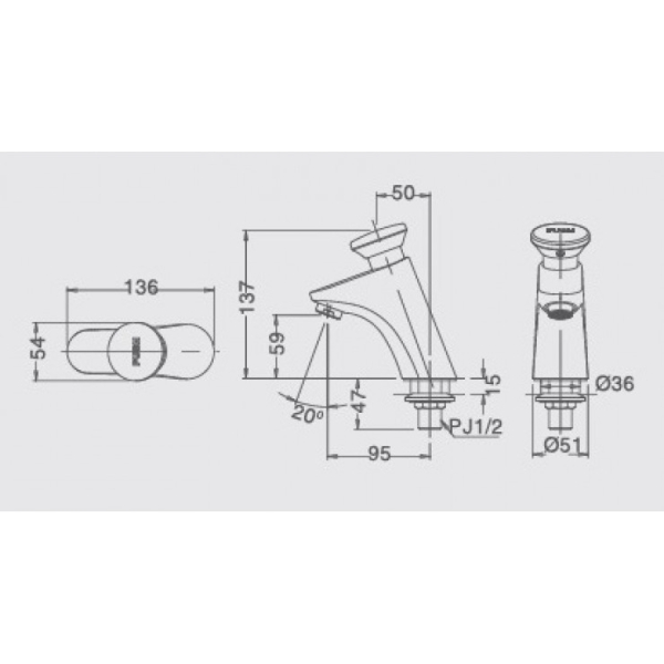 Vòi Ngắt Nước Tự Động Inax LFV-P02B Nước Lạnh